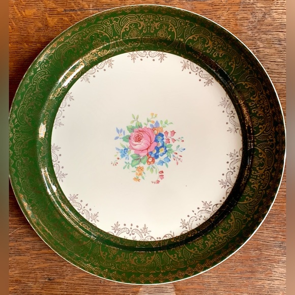 1920s Vintage TAYLOR SMITH USA 22K Gold Trim 10” Dinner Plate Replacement - Picture 8 of 16